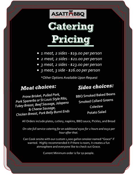 catering pricing.